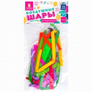 Шары воздушные для моделирования ЗОЛОТАЯ СКАЗКА, 2х60"(5х150см), КОМПЛЕКТ 10шт с насосом, ассорти, 105009
