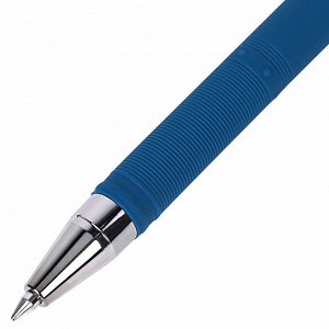 Ручка гелевая BRAUBERG Profi-Gel SOFT, СИНЯЯ, прорезиненный корпус, линия 0,4мм, 144130