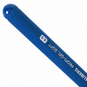 Ручка гелевая BRAUBERG Profi-Gel SOFT, СИНЯЯ, прорезиненный корпус, линия 0,4мм, 144130