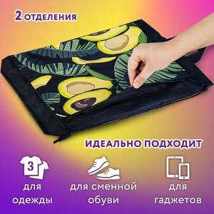 Мешок для обуви ЮНЛАНДИЯ с ручками, боковой карман на молнии, 46х36 см, Fresh, 271063