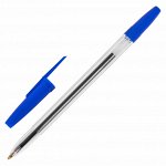 Ручка шариковая масляная СИНЯЯ, STAFF Basic BP-962, корпус прозрачный, 1 мм, линия 0,7 мм, 142962