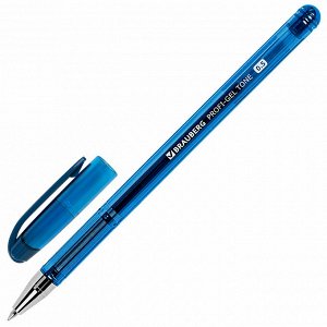 Ручка гелевая СИНЯЯ, BRAUBERG Profi-Gel TONE, линия 0,4мм, 144128
