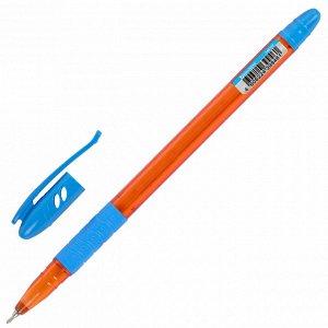 Ручка шариковая масляная с грипом СВЕТЛО-СИНЯЯ,, BRAUBERG GLASSY SKY BLUE, линия 0,35мм,144107