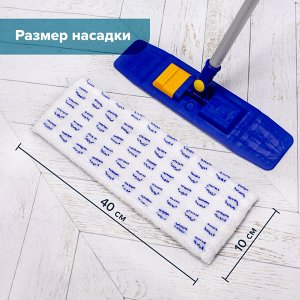 Швабра с флаундером 40см, телескоп черенок 130см, резьба 1,6см, микрофибра/абразив (ТИП К), LAIMA