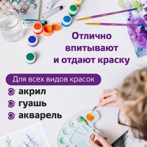 Кисти ЮНЛАНДИЯ, НАБОР 5шт. (СИНТЕТИКА, круглые № 1,2,3,4,5), блистер, 200895