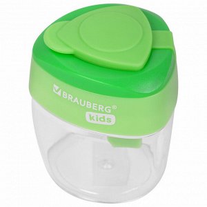 Точилка BRAUBERG KIDS "MAXI", 2 отверстия, с большим контейнером, трехгранный корпус, 1 шт,  271945