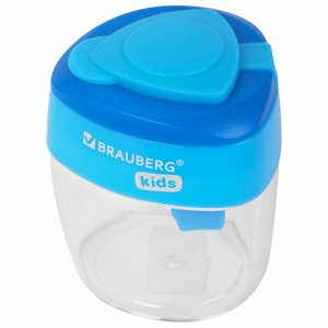 Точилка BRAUBERG KIDS "MAXI", 2 отверстия, с большим контейнером, трехгранный корпус, 1 шт,  271945