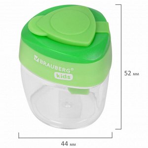 Точилка BRAUBERG KIDS "MAXI", 2 отверстия, с большим контейнером, трехгранный корпус, 1 шт,  271945