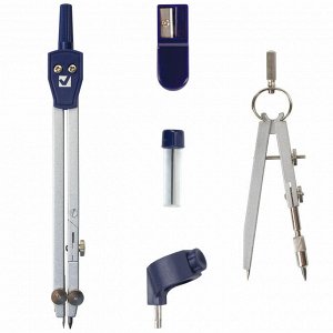 Готовальня BRAUBERG "Student Oxford", 5 предм: циркуль + кронц-ль, держ., грифель, точилка, 210338