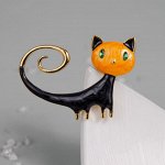 Брошь «Элегантный Котик» с позолоченным покрытием