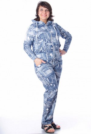 Костюм 503 Стильный костюм с толстовкой на молнии и капюшоном и прямыми брюками с боковыми карманами.; Ткань - очень практичный и качественный петельчатый футер с лайкрой.