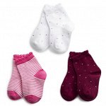 Носки детские трикотажные для девочек, 3 пары в комплекте