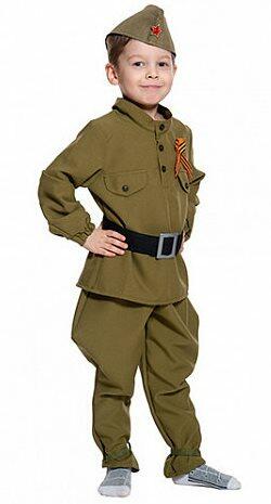 Карнавальный костюм "Солдатик" текстиль дет. рост 92-110 см