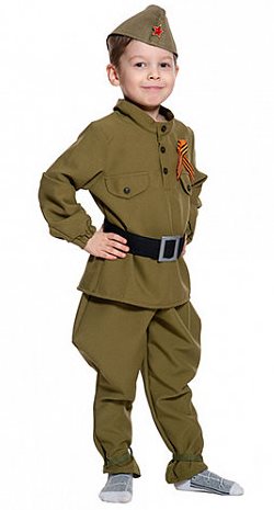 Карнавальный костюм "Солдатик" текстиль дет. рост 116-122 см