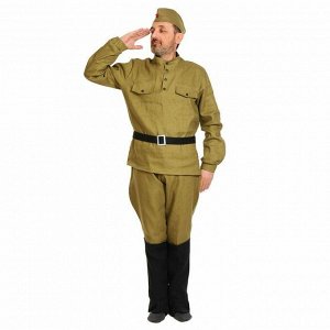 Карнавальный костюм "Солдат" текстиль взр. рост 176 см (размер 48-50)
