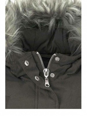 1r Куртка, хаки ZABAIONE Идеальная куртка с контрастной отделкой из искусственного меха и вышивкой бусинами на боковых карманах с клапанами. Обрамляющий фигуру силуэт на кулиске на талии, потайная мол