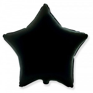 Шар Ф 18" Звезда Металлик черная 45 см