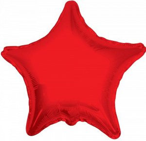 Шар Ф 18" Звезда Металлик красный 45 см