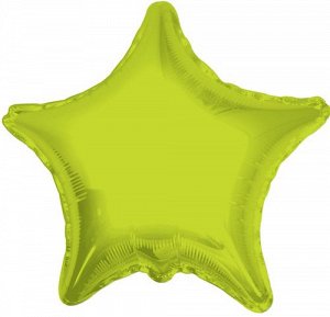 Шар Ф 18" Звезда Металлик светло-зеленый 45 см