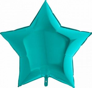 Шар Ф 36" Звезда Металлик бирюзовый/Tiffany/36217T/G 91см
