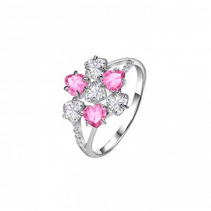 Кольцо 1-00013 – Серебро с родированием : Розовый
