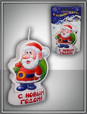 Свеча-барельеф "Дед Мороз" 8,5 см
