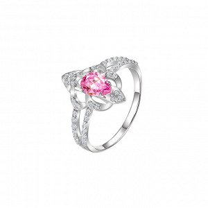 Кольцо 1-00020 –  Серебро с родированием : Розовый