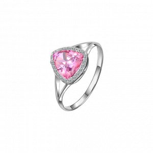 Кольцо 1-00077 –  Серебро с родированием : Розовый