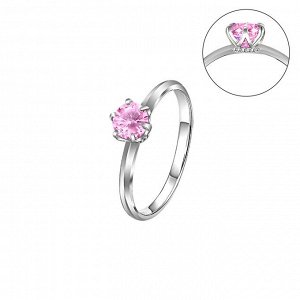 Кольцо 1-00114 –  Серебро с родированием: Розовый