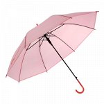 Зонт-трость &quot;Однотонный&quot;, полуавтоматический, R=46см, цвет розовый/прозрачный