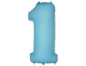 Шар ЦИФРА 1 40 пастель голубой/FM 97х52 см