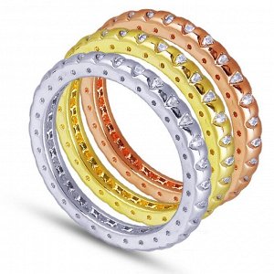 Кольцо Описание товара Кольцо золотисто-многоцветное с родиевым покрытием с цирконами (фианитами) /кольцо(вставки:цирконы микс,покрытие:золото,родирование), ширина кольца-0.8см/ Характеристики Размер: