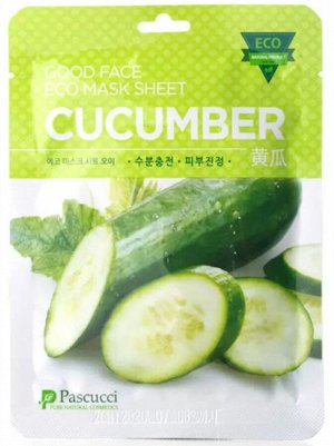 Pascucci Маска для лица тканевая увлажняющая с экстрактом огурца Mask Sheet Good Face Eco Cucumber, 23 мл