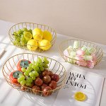 Фруктовница металлическая, большая, цвет золотой