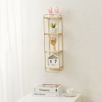Полка настенная, подвесная, 4-уровневая, цвет золотой