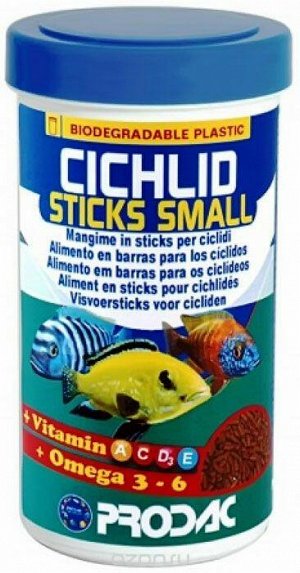 Prodac  CICHLID  STICKS  SMALL  250мл. (банка) комплексный корм  для цихлид малого размера (палочки)