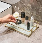 Подставка для косметики, большая, цвет белый/золотой
