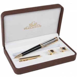 Подарочный набор ручка, зажим для галстука и запонки Gilford 2304 №119