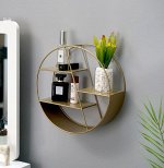 Полка настенная, интерьерная, &quot;круг&quot;, цвет бронза