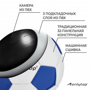 Футбольный мяч ONLYTOP Classic, машинная сшивка, 32 панели, р. 2, EVA