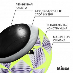Футбольный мяч MINSA, машинная сшивка, 12 панелей, р. 5, TPE