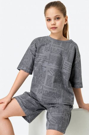 Хлопковый костюм оверсайз для девочки Bonito