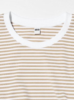 UNIQLO - укороченная футболка в мелкую полоску - 69 NAVY