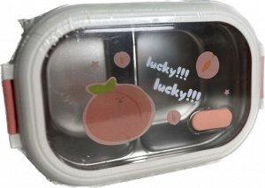Пластиковый контейнер Ланч-бокс с металлической внутренней частью "Lucky" 23*15 см