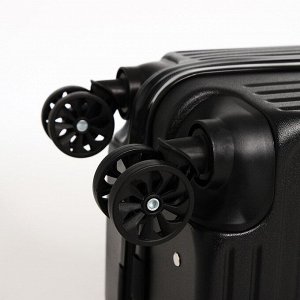 Чемодан детский 32 л (S), отдел на молнии, 4 колеса, цвет чёрный