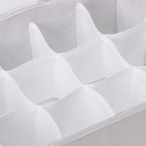 Органайзер для хранения белья LaDо́m, 12 ячеек, 32x24x12 см, серый