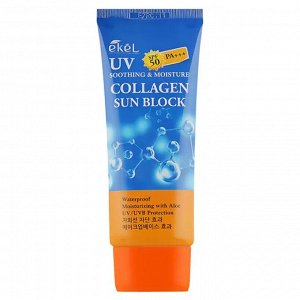 Солнцезащитный крем для лица с коллагеном Ekel UV Soothing & Moisture Collagen Sun Block 70 гр