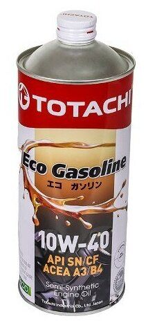 Масло моторное полусинтетика TOTACHI Eco Gasoline 10W40 SN/CF 1 л