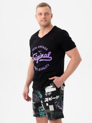 Пижама с шортами / костюм футболка и шорты