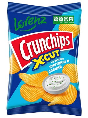 Чипсы CRUNCHIPS X-CUT 70г Сметана и специи 1/14